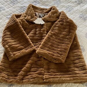 NWT Carmen Marc Valvo Faux Fux Jacket M